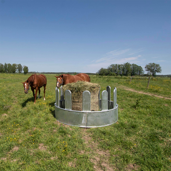 Feeder with covered tombstone rails, 12 openings