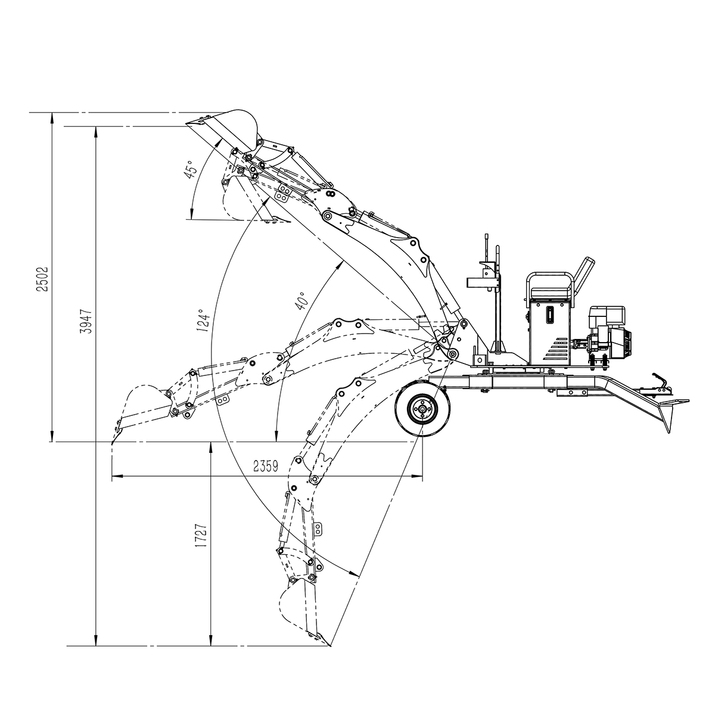 ATV Backhoe Digger 360 