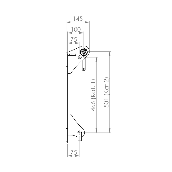 Attachment bracket fits Three-point linkage, bolt-on