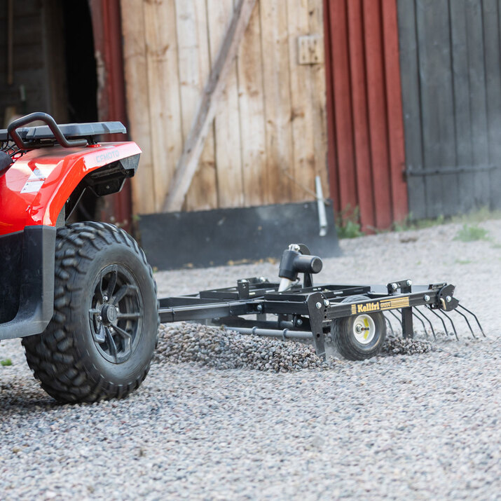 ATV Yard Harrow with adjustable chassis and tow