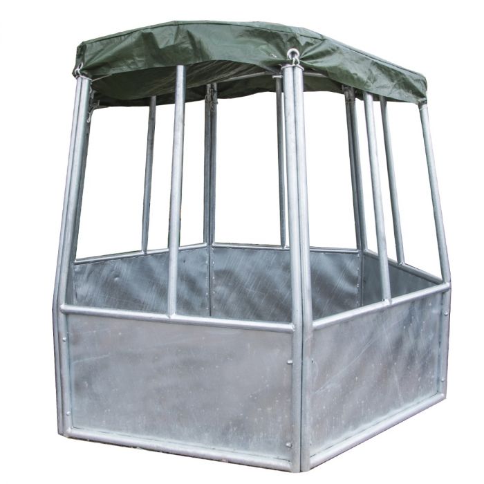 Hexagonal aluminium feeder with roof, 12 feed openings