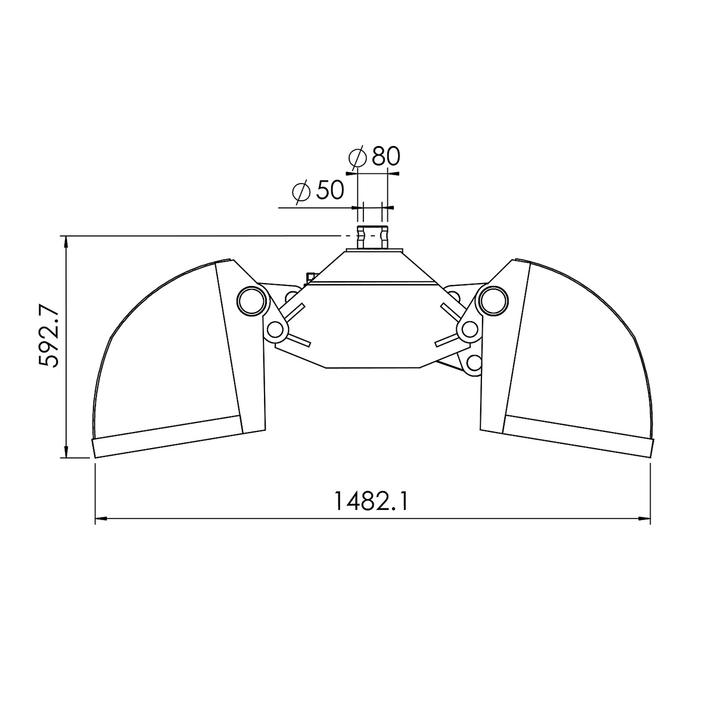 Grapple bucket for forestry trailer, 55 cm