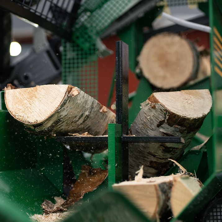 Log cutter and splitter, electric-powered