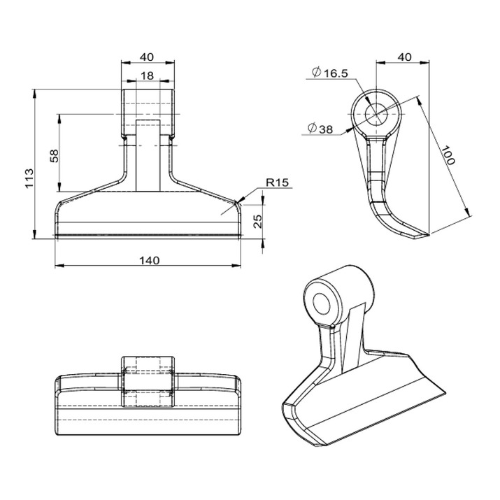 Hammer flail 140 mm/1200 g