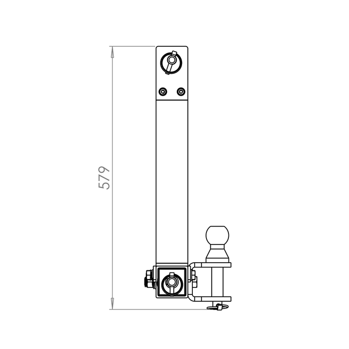 A-frame with tow bar ball, 3-point Combi, Cat 1 & 2