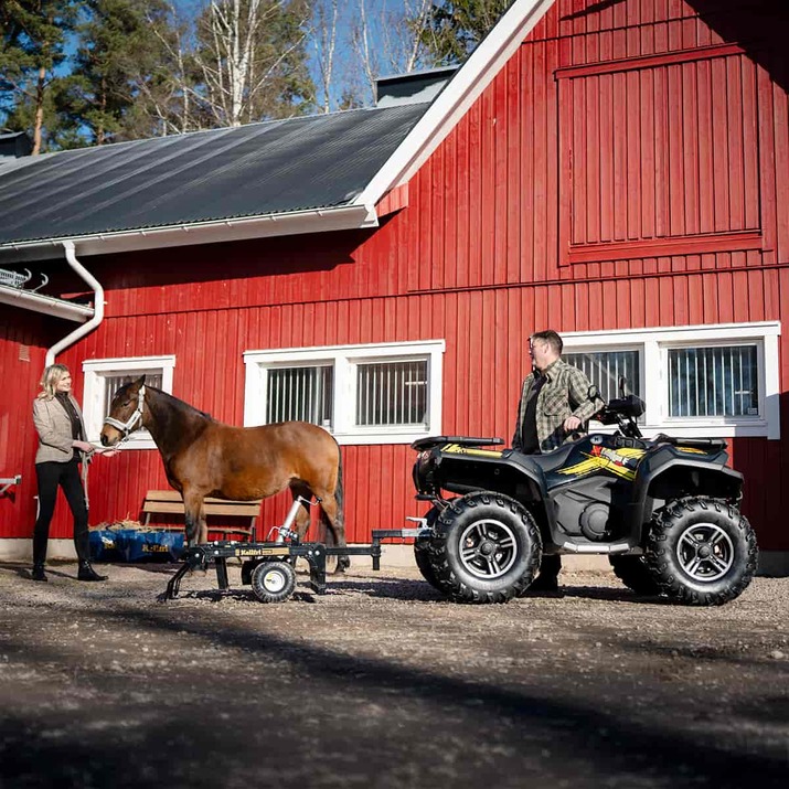 ATV Yard Harrow with adjustable chassis and tow