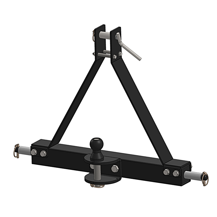 A-frame with tow bar ball, 3-point Combi, Cat 1 & 2