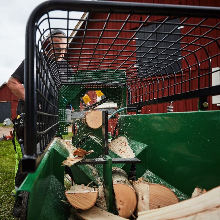 Log cutter and splitter, electric-powered