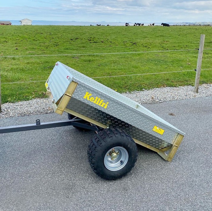 Tipping trailer ATV 500 kg with galvanized tread plate