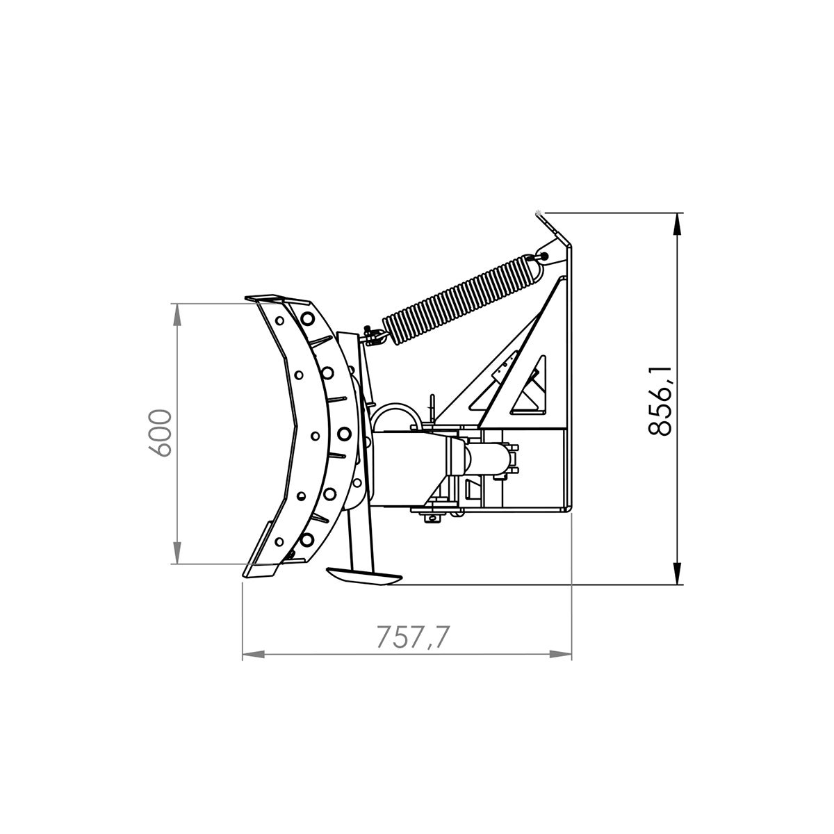 Snow plough 2,5 m, bolted Euro attachment