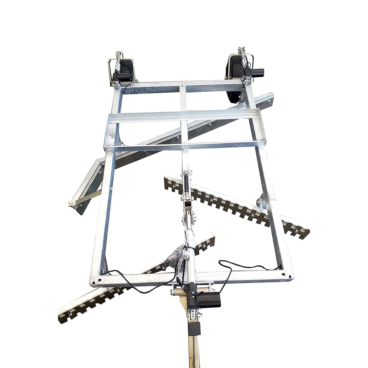 Road drag for ATV, 3-blade with electrical height adjustment function