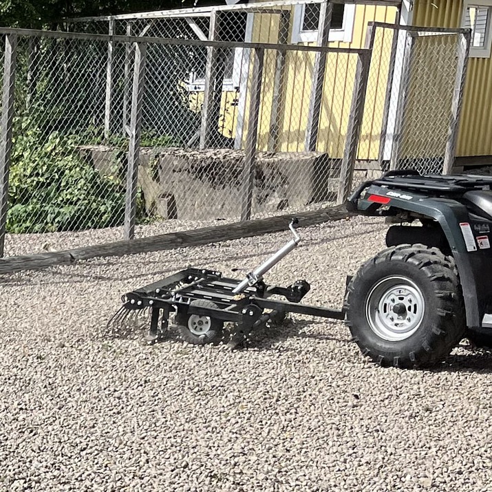 ATV Yard Harrow with adjustable chassis and tow