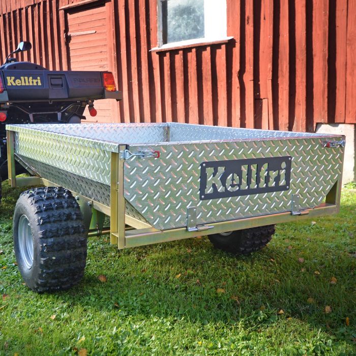 Tipping trailer ATV 500 kg with galvanized tread plate