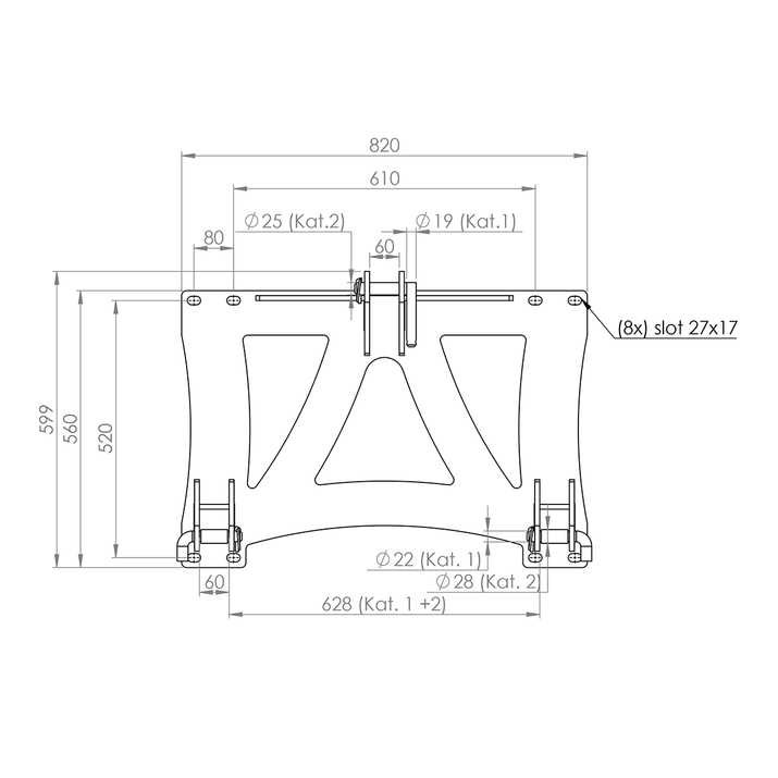 Stone sorting fork 2.0 m, bolted Three-point attachment