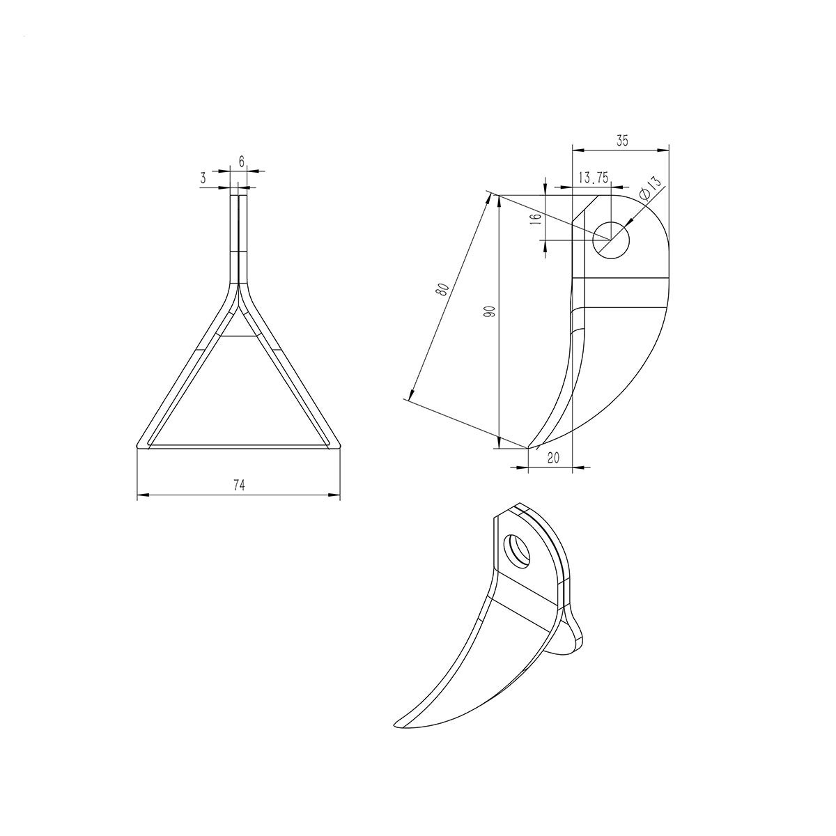 Hammer flail for ATV mower