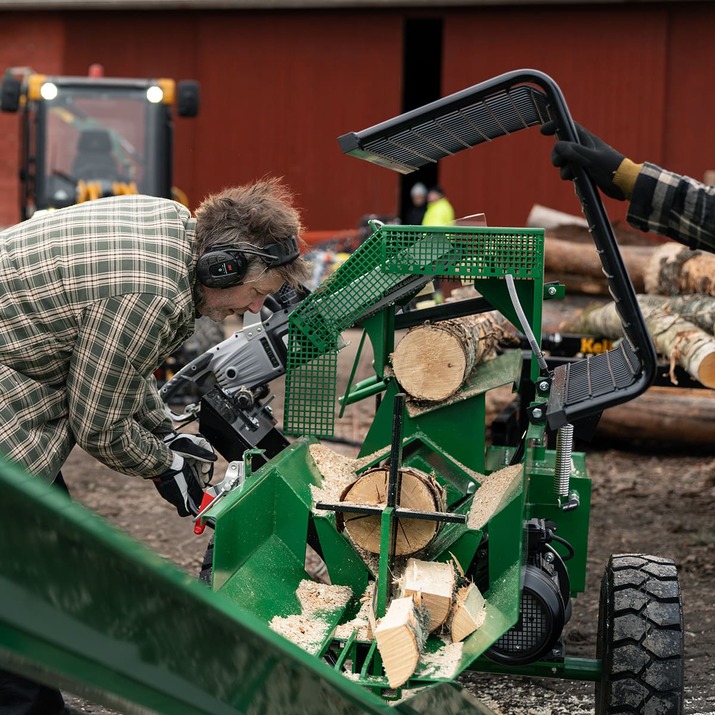 Log cutter and splitter, electric-powered