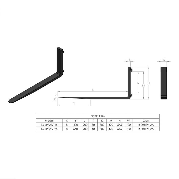 Pallet Fork, 2.5 tonnes, Euro