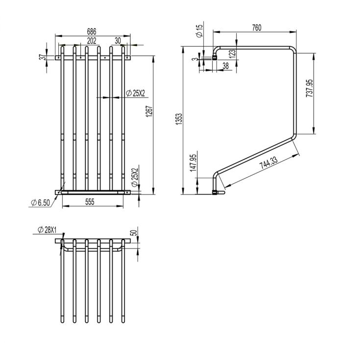 Blanket rack, 6-armed