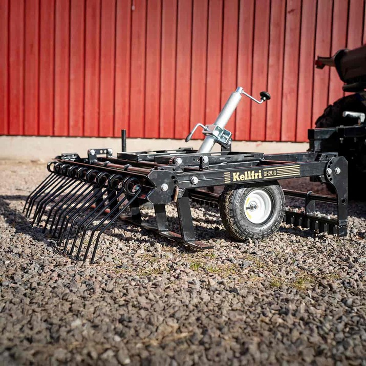 ATV Yard Harrow with adjustable chassis and tow