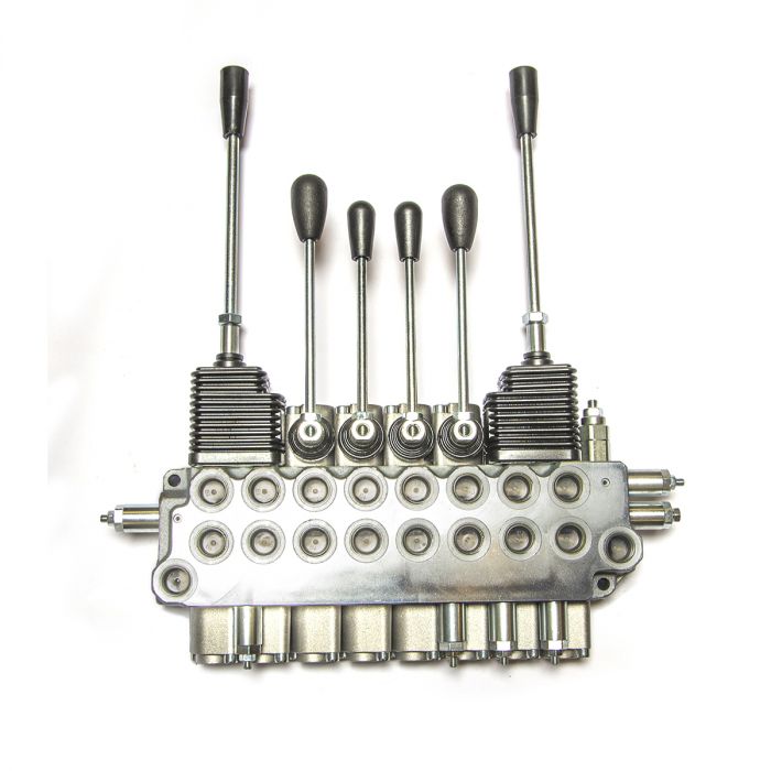 Valve block 8 sections, 2-lever, 60 l/min