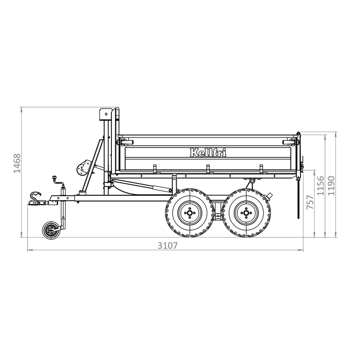 Tipping trailer ATV PRO, 1.5 tonnes