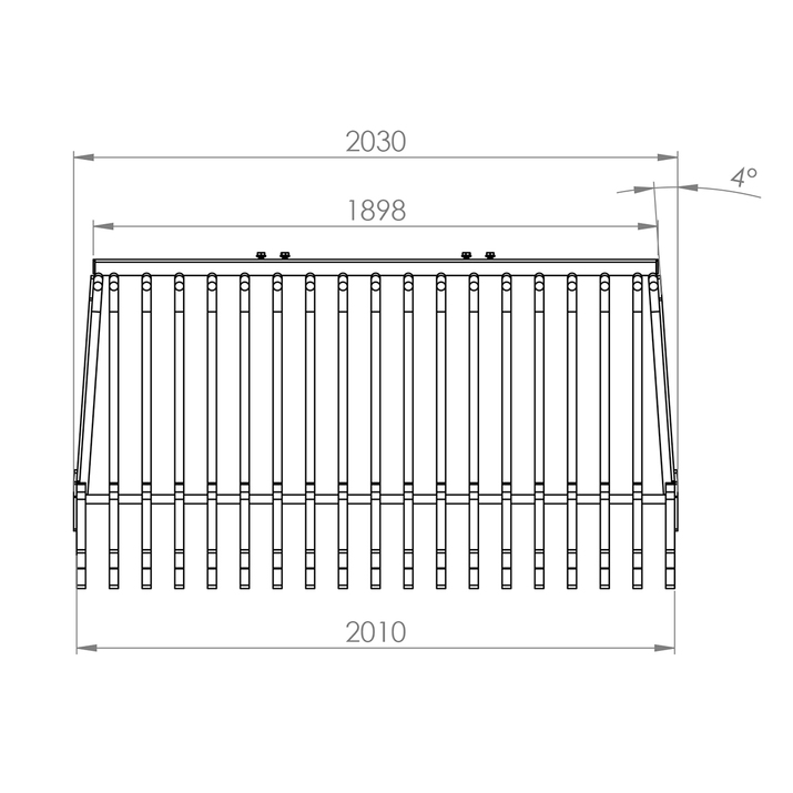 Stone sorting fork 2.0 m, bolted Trima attachment