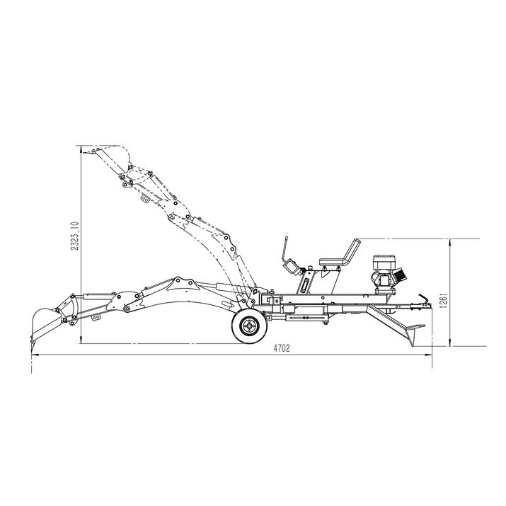 Backhoe digger for ATV