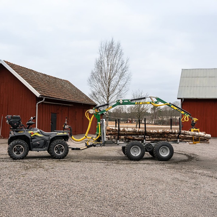 3-tonne forestry trailer ATV with 4,2 m crane