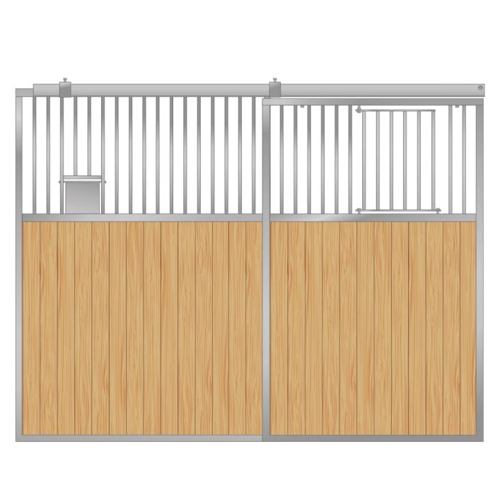 Front with 3.0 m sliding door, including pine panelling, SWE