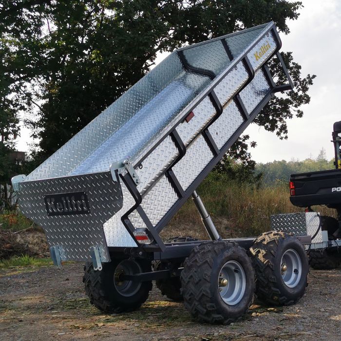 Tipping trailer ATV 1,420 kg with electrical hydraulic tipper