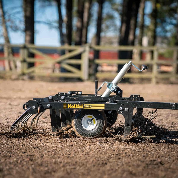 ATV Yard Harrow with adjustable chassis and tow