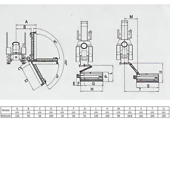 Verge flail mower W 1.45 m, lightweight