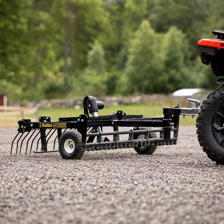 ATV Yard Harrow with adjustable chassis and tow