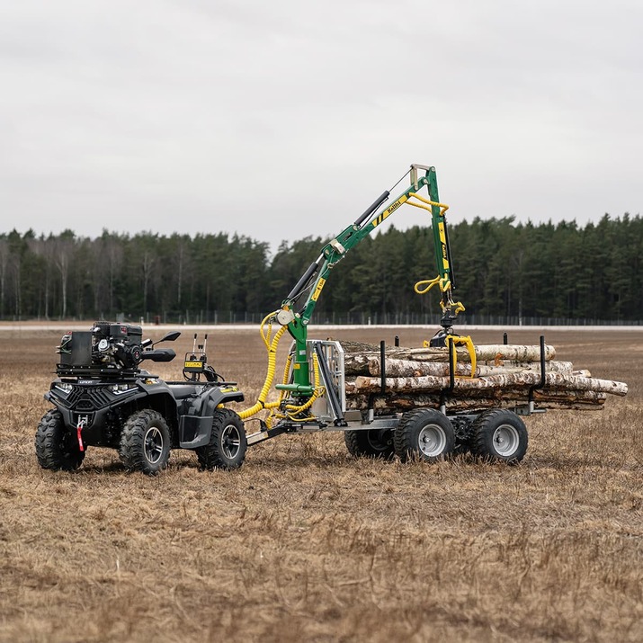 3-tonne forestry trailer ATV with 4,2 m crane