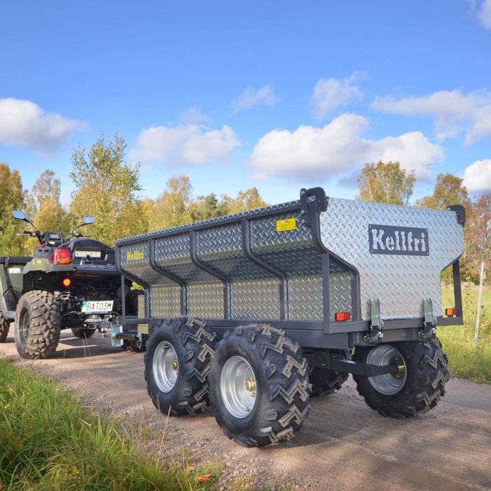 Tipping trailer ATV 1,420 kg with electrical hydraulic tipper