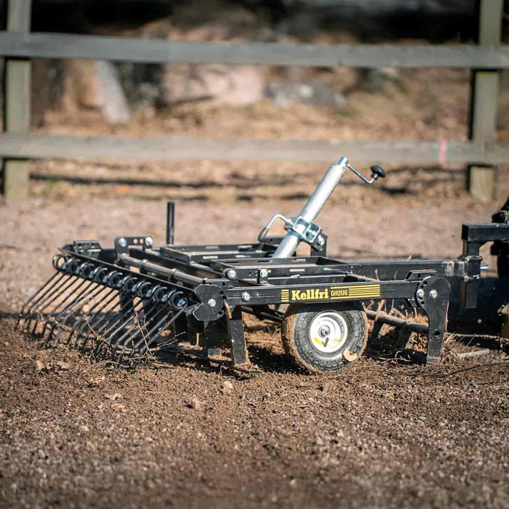 ATV Yard Harrow with adjustable chassis and tow