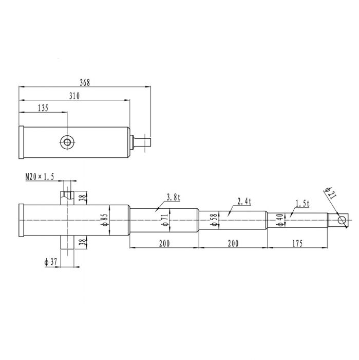 Hydraulic system with tipper ram 12V