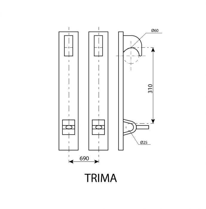 Weld-on bracket suitable for Trima 30 mm