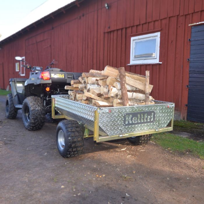 Tipping trailer ATV 500 kg with galvanized tread plate