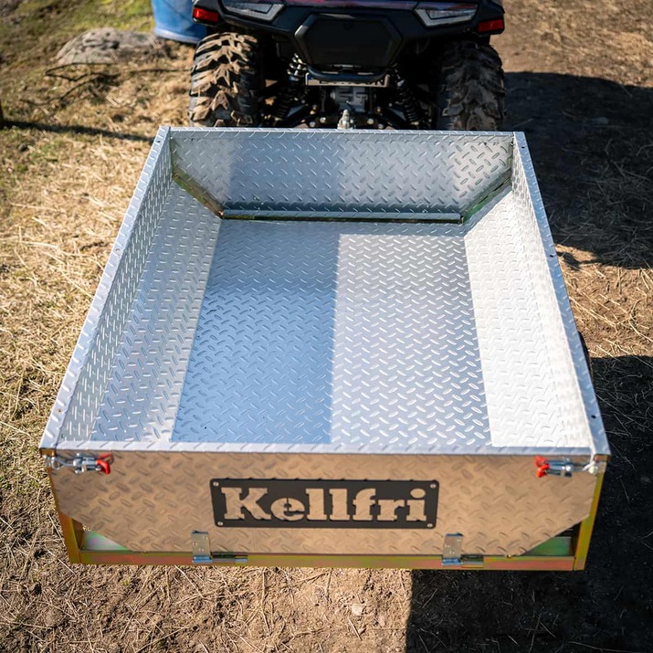 Tipping trailer ATV 500 kg with galvanized tread plate