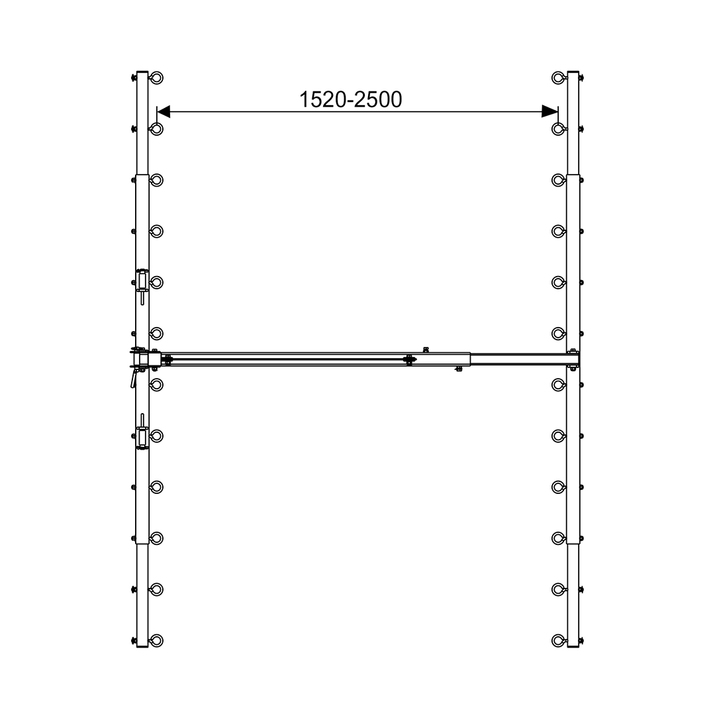 Three-point linkage frame for harrow mat, telescopic