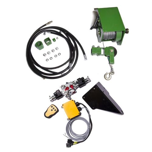 Radio remote-controlled hydraulic winch with 1,400 kg pulling force 