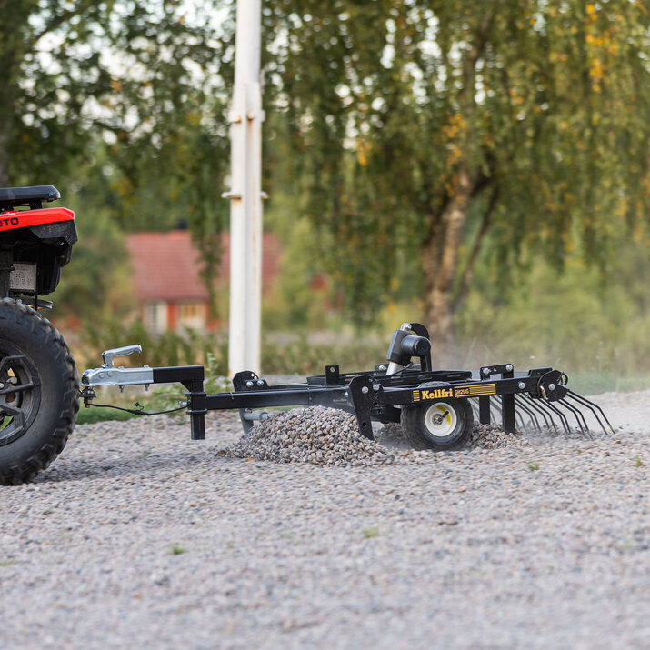 ATV Yard Harrow with adjustable chassis and tow