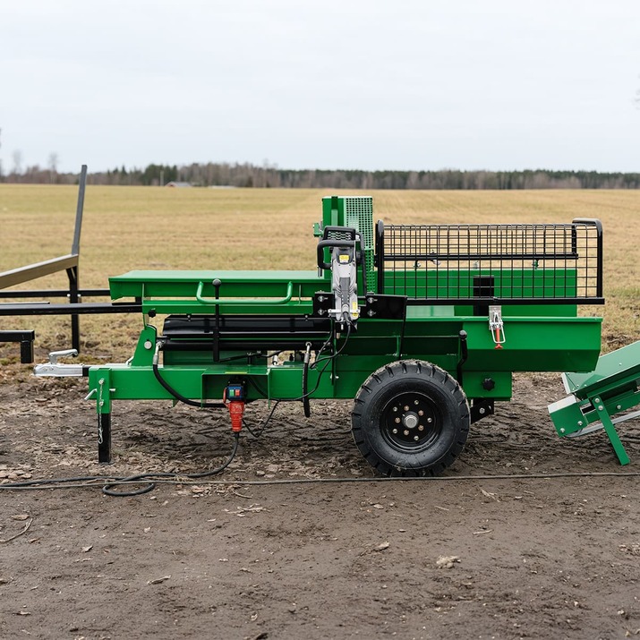 Log cutter and splitter, electric-powered