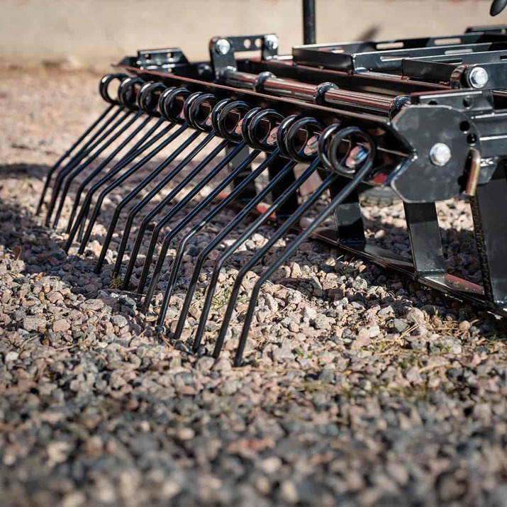 ATV Yard Harrow with adjustable chassis and tow