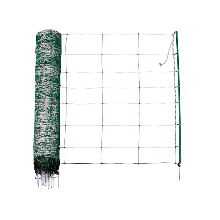 Sheep netting 50 m, 108 cm, incl. 14 posts