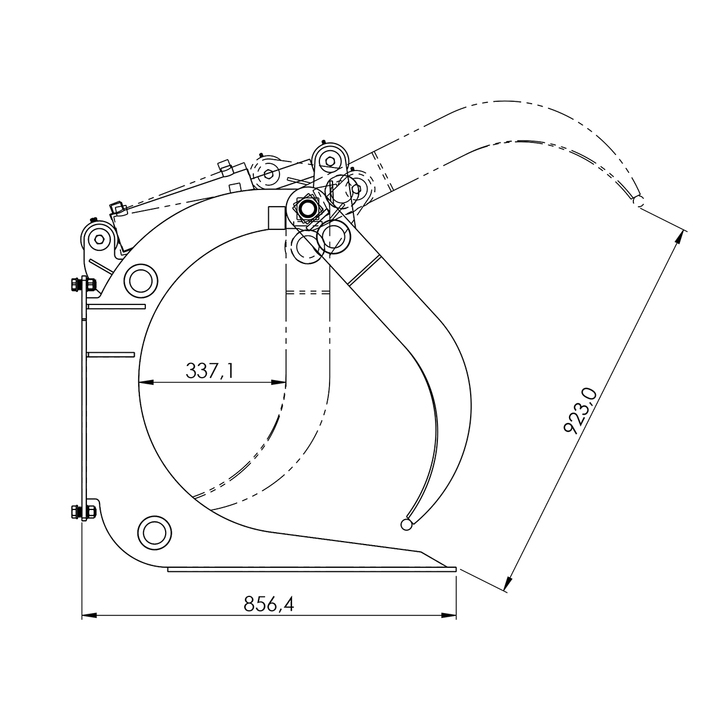 Timber grapple for frontloaders, bolted Euro attachment 