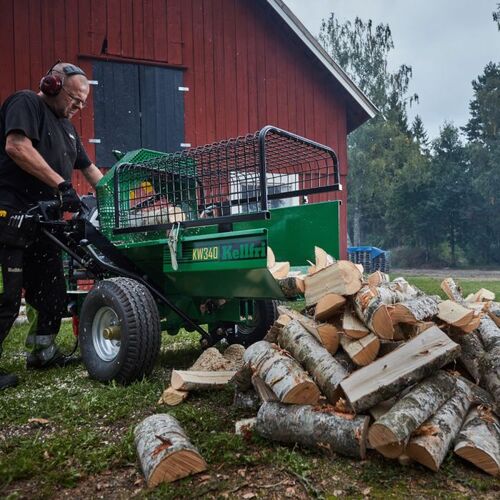 Log cutter and splitter, electric-powered