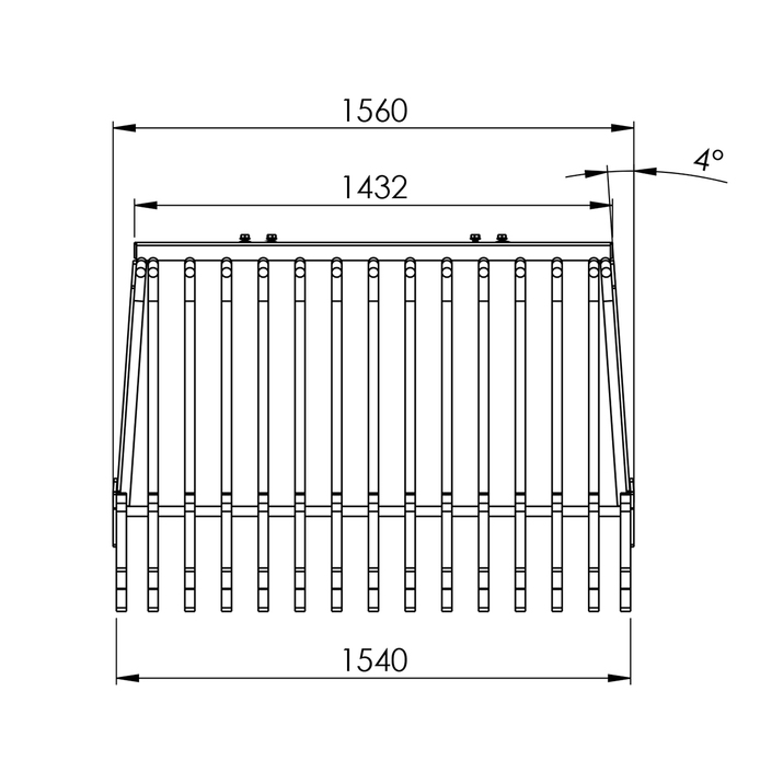 Stone sorting fork 1.5 m, bolted small BM attachment