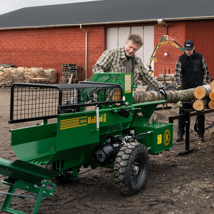 Log cutter and splitter, electric-powered